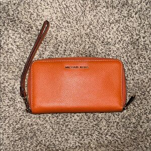 Michael Kors Vibrant Orange Wristlet